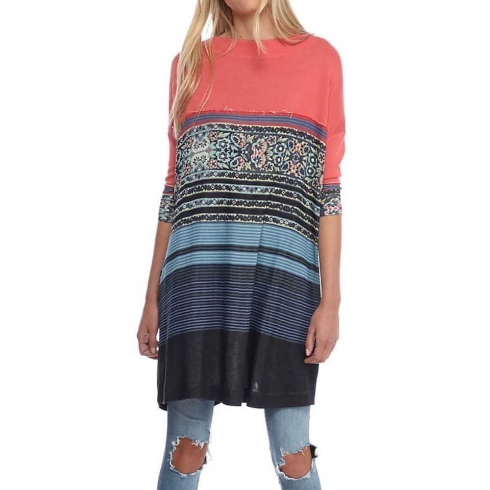 Free People Steppin Out Modal Tee Tunic Sz. Medium
